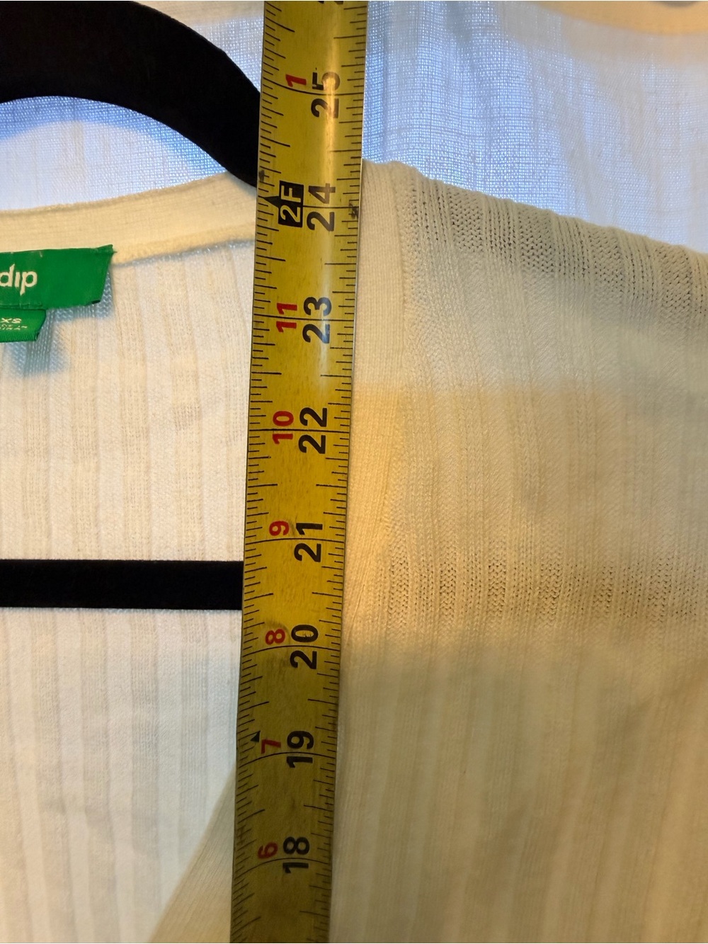 Dip White Ribbed Button-Up Cardigan - Picture 8 of 9